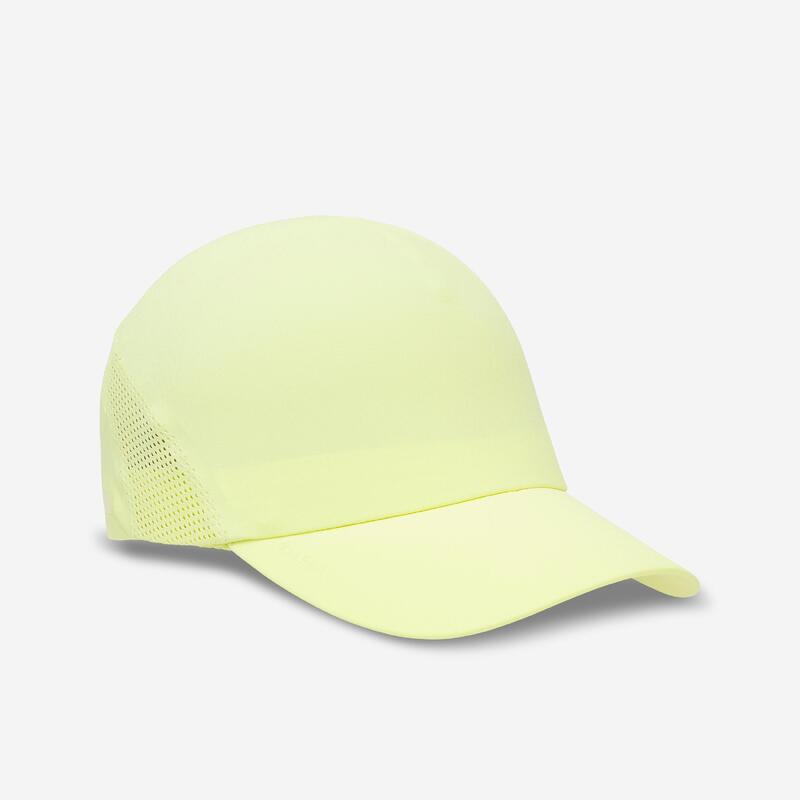 کلاه رانینگ زرد kalenji گزینه‌ خنک و سبک برای رانینگ و هر ورزش دیگر